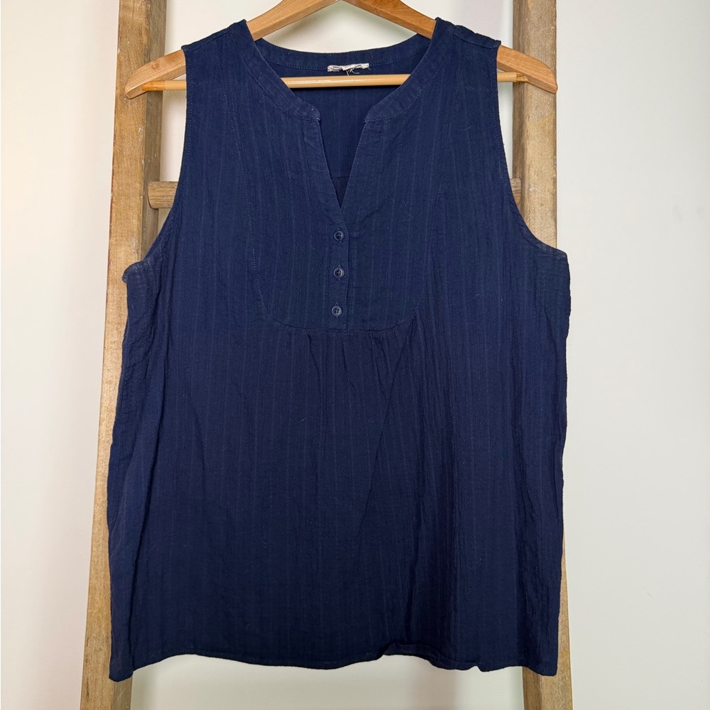 Cotton Bleu navy Sleeveless Blouse